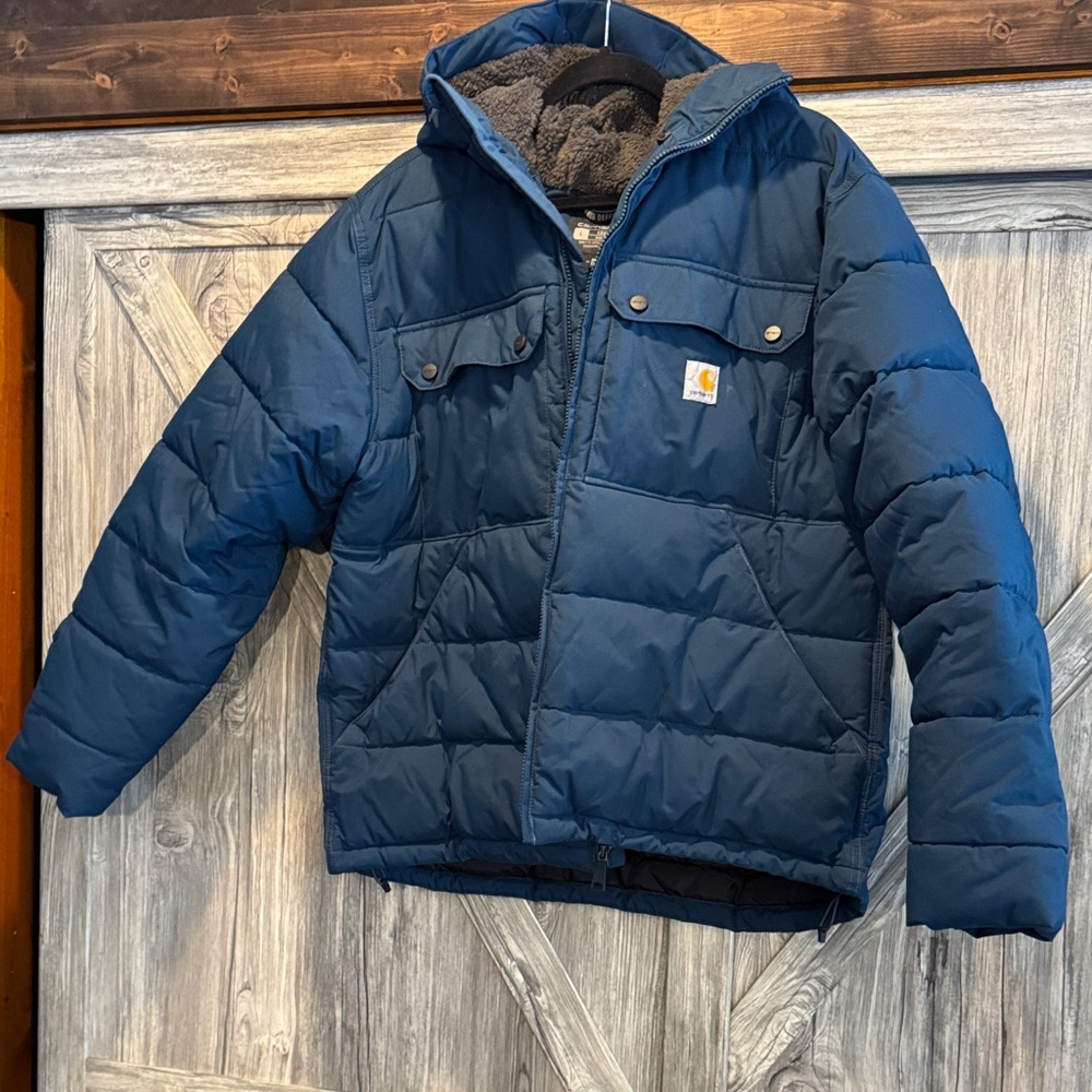 Carhartt Montana Navy Hooded Puffer Jacket